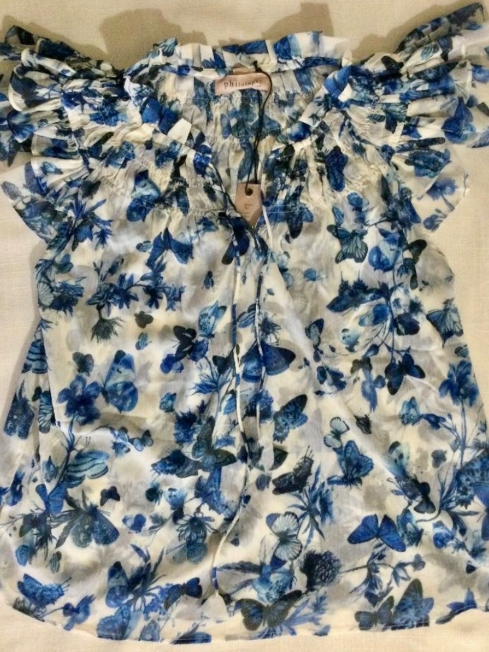 NEW- Philosophy Republic Clothing Butterfly Pattern Blouse